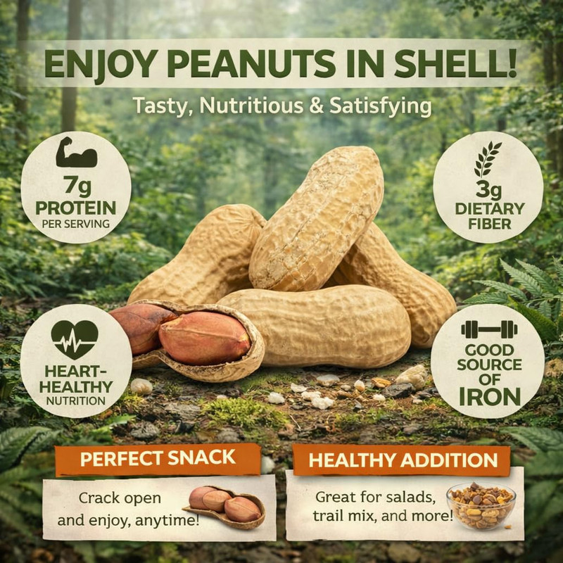 Peanuts in Shell | 4 LB Bulk Value Pack | Unsalted & Roasted - Healthy Natural S gallery