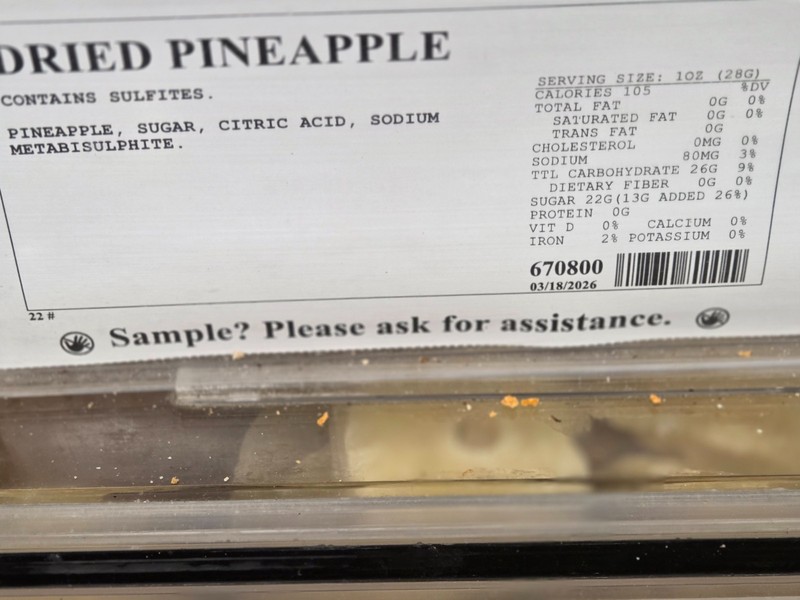 Dried Pineapple Rings preserved with Sulphur, Bulk Bin 2155, 32 Oz gallery