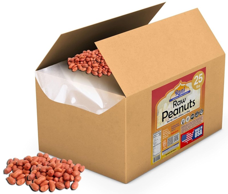 Rani Peanuts, Raw Whole With Skin uncooked, unsalted 25lbs 400oz 11.36kg Bulk... gallery