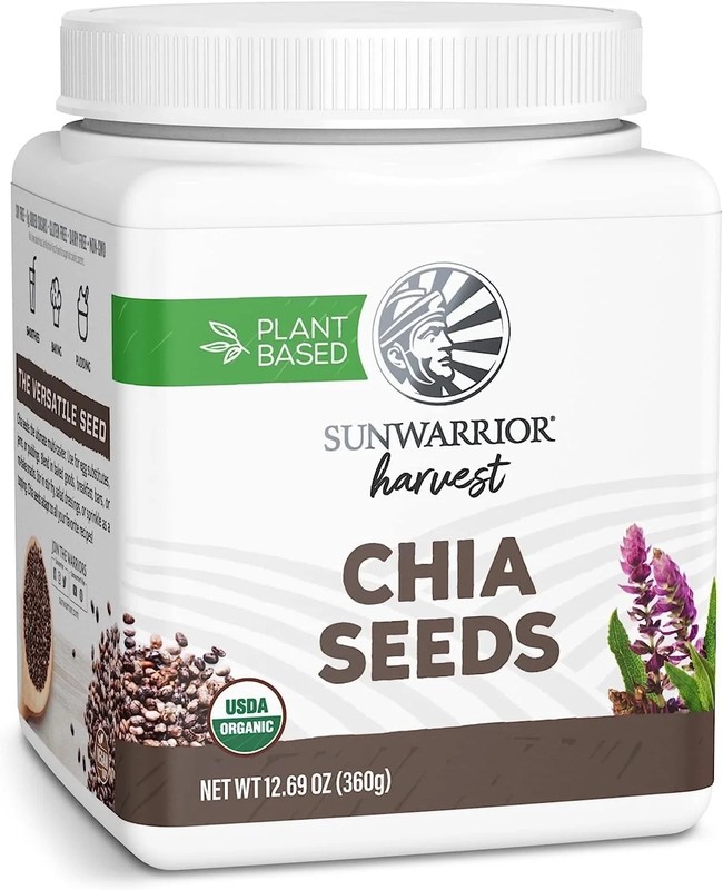 Sunwarrior Organic Chia Seeds, Non-GMO, Keto, Vegan, Superfood, 360g Tub (30 Ser