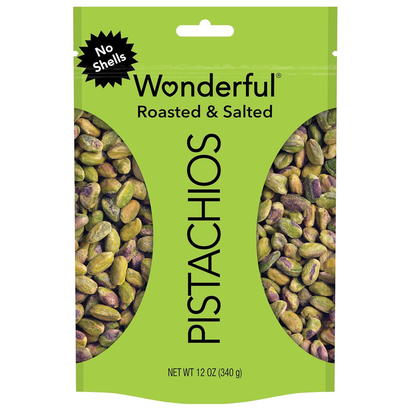 Wonderful Pistachios No Shells, Roasted & Salted Nuts, 12 Ounce Resealable Bag, gallery