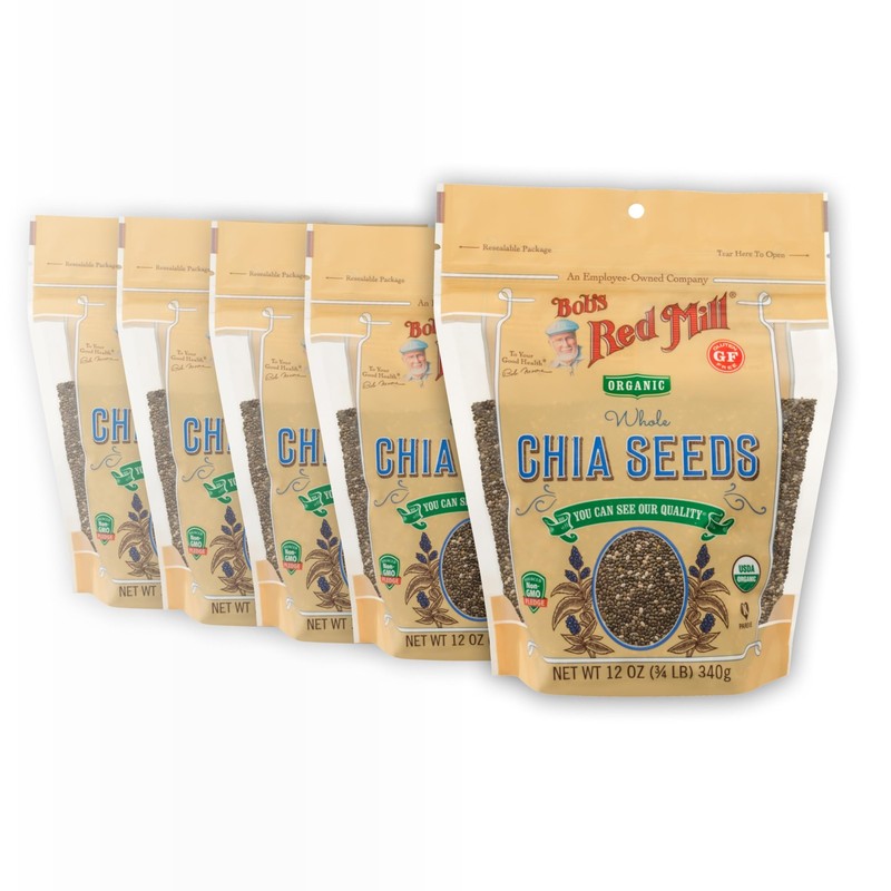 (Pack of 5) Bob's Red Mill Chia Seed Baking Seeds Natural Grocery 12 Oz