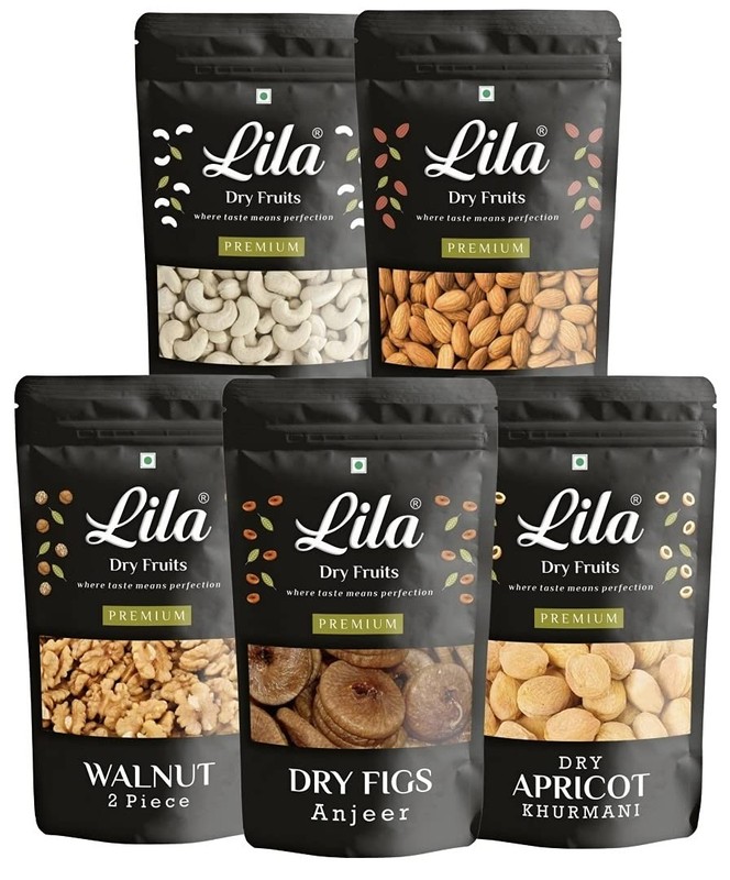 LDF Dry Fruits Combo Pack 1kg | Almonds, Walnuts, Anjeer, Cashews, Dried Apricot