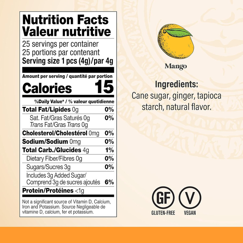 Mango Ginger Chews, 1Lb Bag gallery
