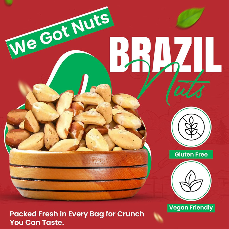 Brazil Nuts - 2 Pounds, Shelled, Raw, Natural, No Preservatives Added, NO PPO, 1 gallery
