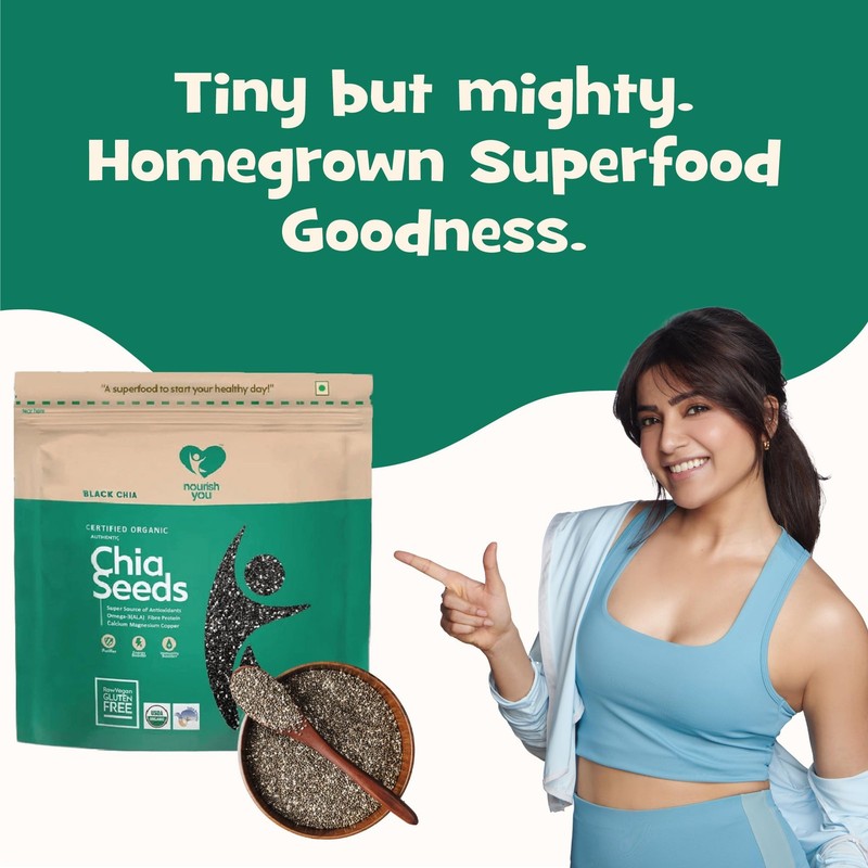 Nourish You Raw Chia Seeds 3x150g Plant Protein Omega 3 Fiber Gluten Free gallery