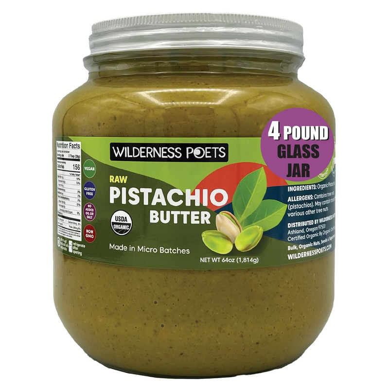 , Pistachio Butter – Organic, Raw, 100% Pistachio – Half Ga