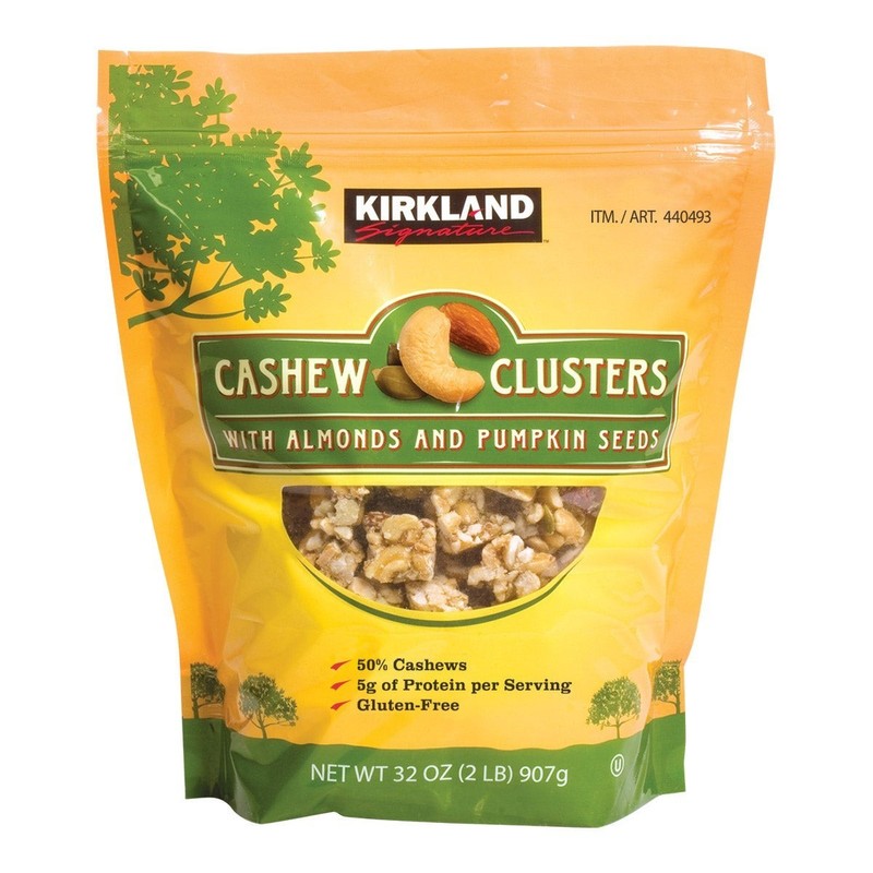 Kirkland Signature Cashew Clusters with Almonds & Pumpkin Seeds 32Oz EXP 10/2028