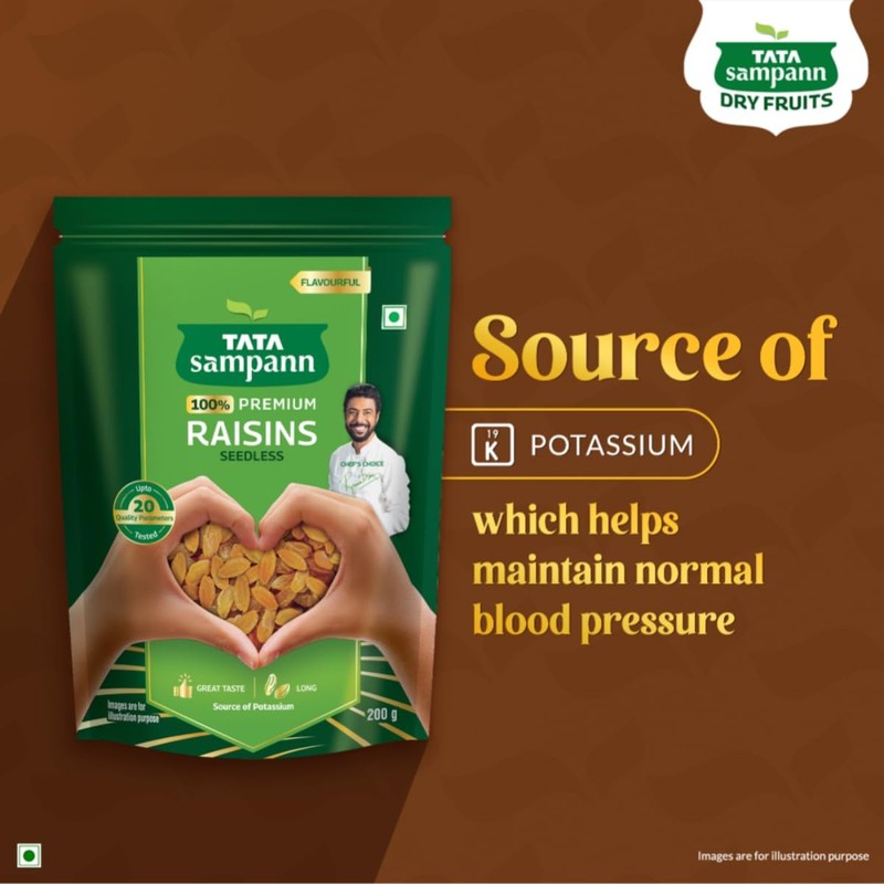 Tata Sampann Green Raisins 200g | Seedless Kishmish | Premium Dry Fruits Snack gallery