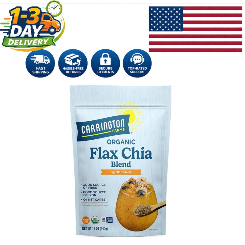 12 Oz Flax Chia Seed Blend – A Delicious Organic & Gluten-Free Nutritional Boost