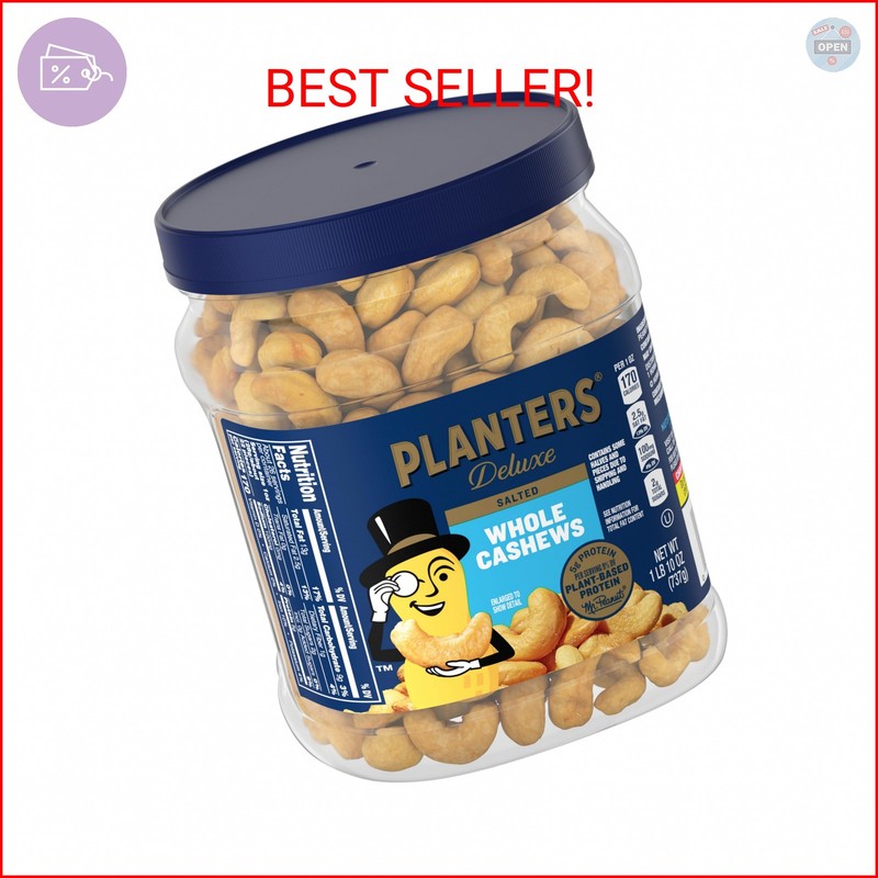 PLANTERS Fancy Whole Cashews with Sea Salt, 26 Ounces ( Pack of 1) Resealable Ja gallery