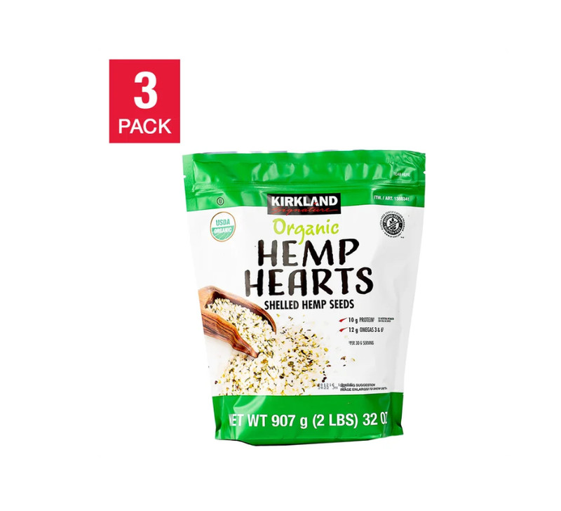 Kirkland Signature Organic Hemp Hearts, 3-pack (6 lbs Total)