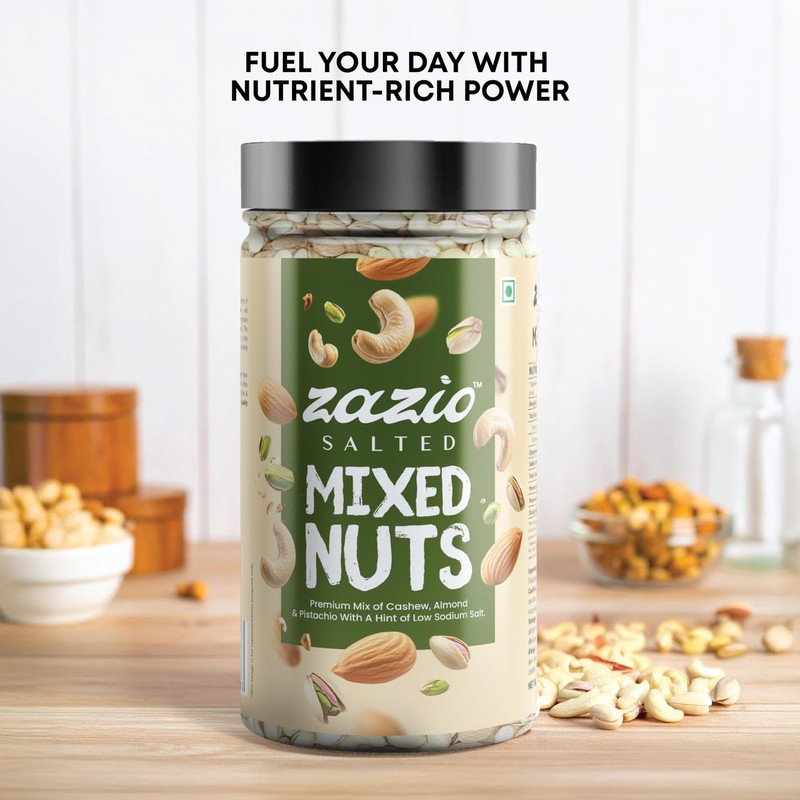 Zazio Salted Mixed Nuts 2x250g | Premium USA Almonds, Cashews & Pistachios gallery