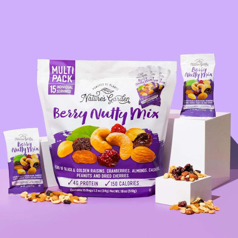 Natures Garden Berry Nutty Mix, Single Serve Bags - 18 Ounce (1.2 Ounce X 15 Cou gallery
