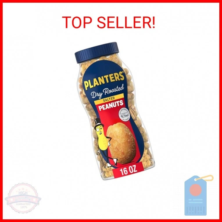 PLANTERS Salted Peanuts, Dry Roasted Peanuts, Party Snacks, Plant Based Protein, gallery
