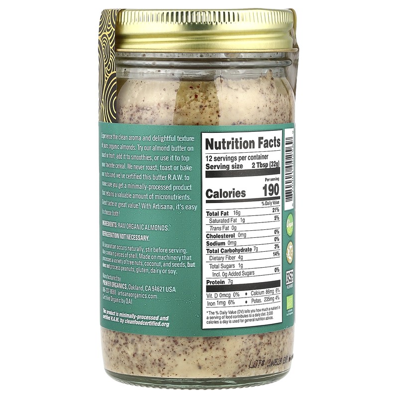 Artisana Organics Raw Almond Butter 14 oz 397 g Gluten-Free, Kosher, Non-GMO, gallery