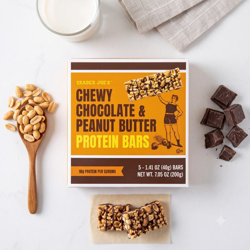 4 Pack Trader Joe's Chewy Chocolate & Peanut Butter Protein Bars gallery