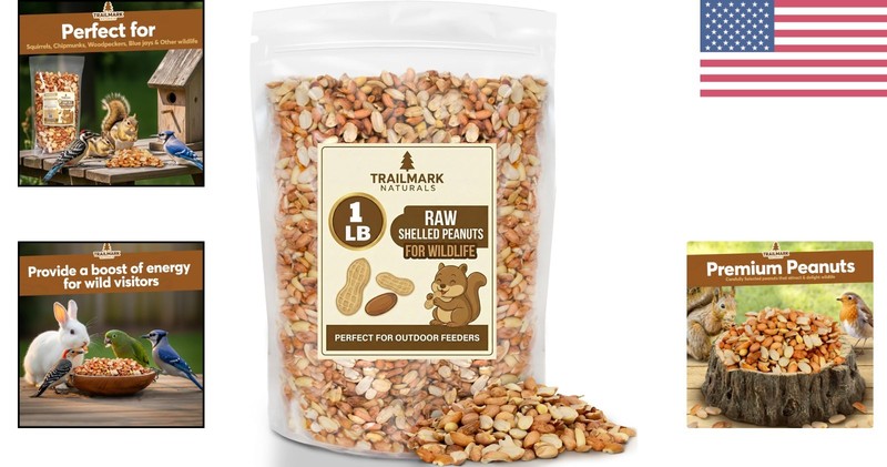 1 LB All-Natural Shelled Peanuts for Wildlife - Perfect for Squirrels & Birds gallery