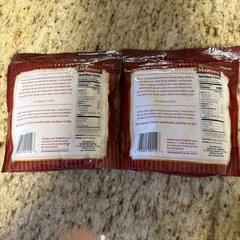 Mariani Slivered Blanched Almonds. 10 Oz. 10 Servings. 2 Packs. gallery