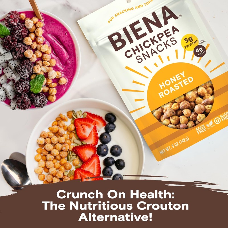 8 Pack Honey Roasted Chickpeas Plant Based Protein Gluten Free Snack gallery