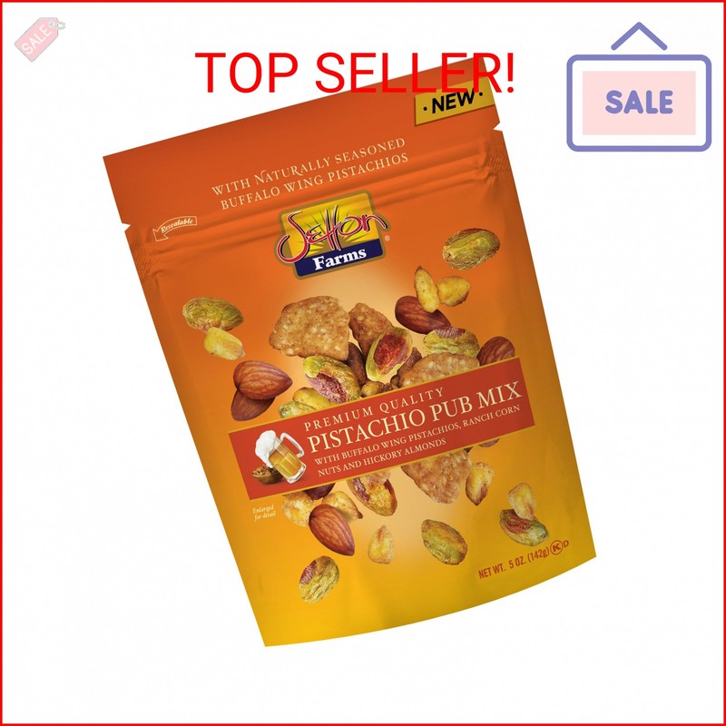 Setton Farms Pistachio Pub Mix 5 Oz. Bag. With Buffalo Wing Pistachios, Ranch Co