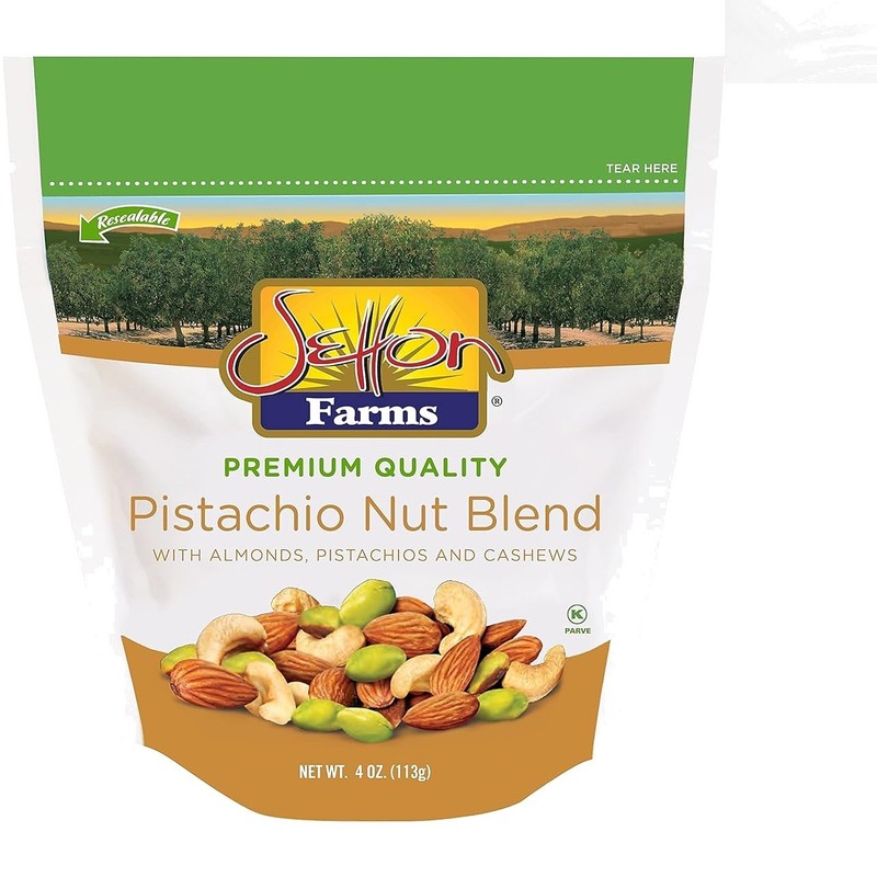 California-Grown Pistachio Nut Blend – 4oz Snack with Almonds & Cashews