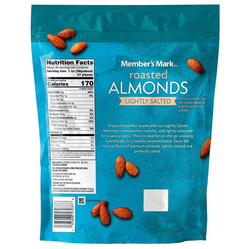 Member's Mark Lightly Salted Roasted Almonds, 40 oz. gallery