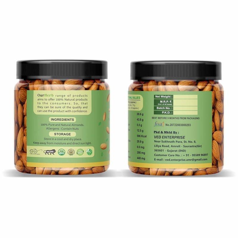 OurHerb California Almonds 200gm gallery