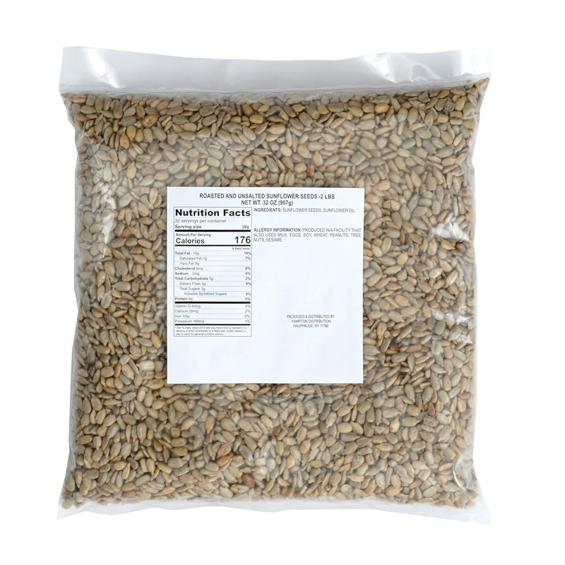 Sunflower Seeds Roasted and Unsalted, 2 Pound Bag, Sunflower Seeds No Shell, 32 gallery