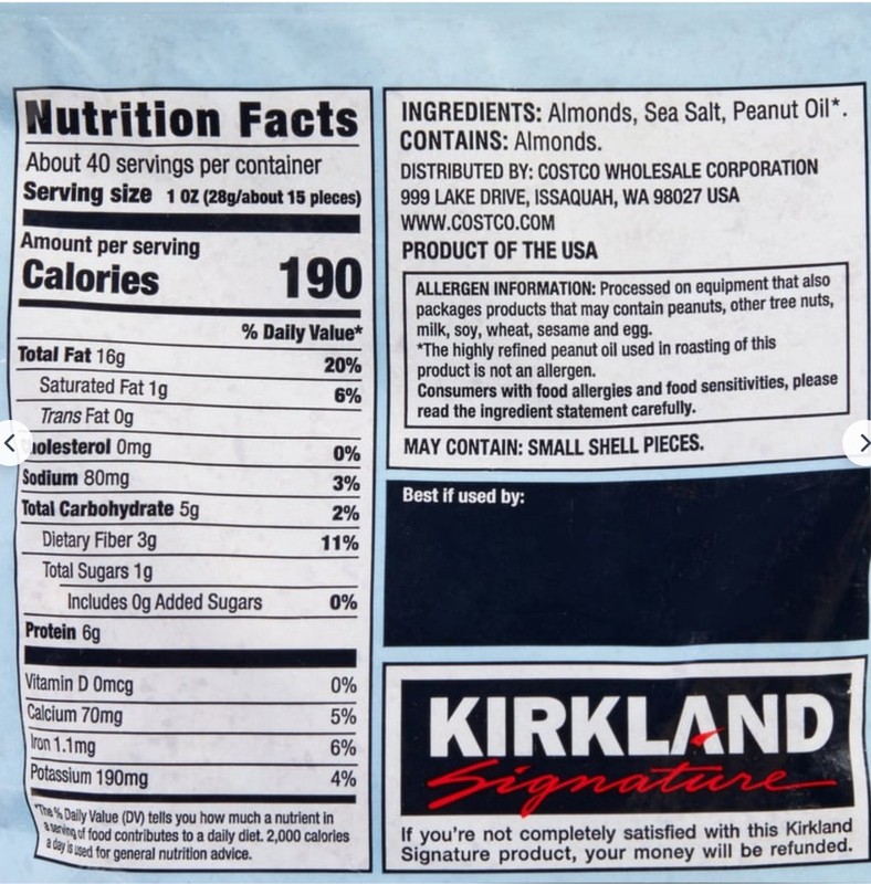 2 PACK Kirkland Signature Roasted Almonds with Sea Salt 40 Oz (2.5 Lb) EXP 06/27 gallery