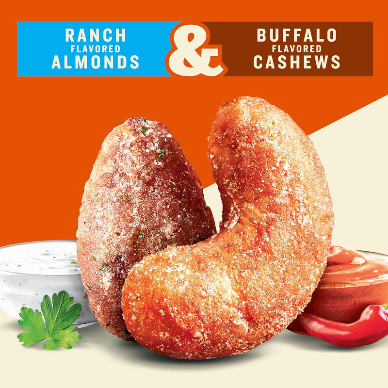 Nut Duos, Flavored Nuts, Ranch Almonds & Buffalo Cashews 5Oz gallery