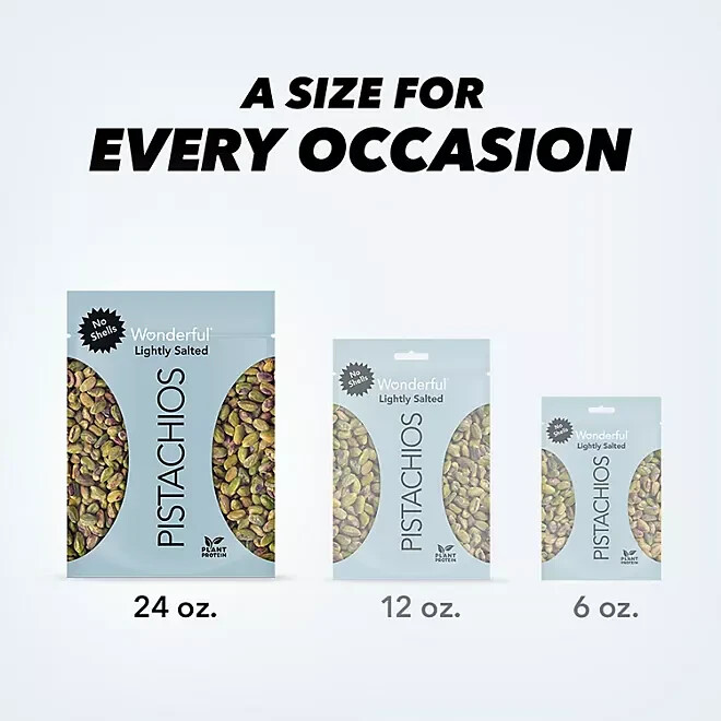 2 Pack Wonderful Lightly Salted Pistachios, No Shells, 24 oz. FREE SHIPPING gallery