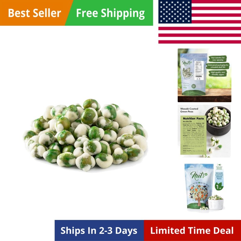 NUTS U.S. - Wasabi Coated Green Peas | | Quality | Crunchy & Spicy Roasted ...