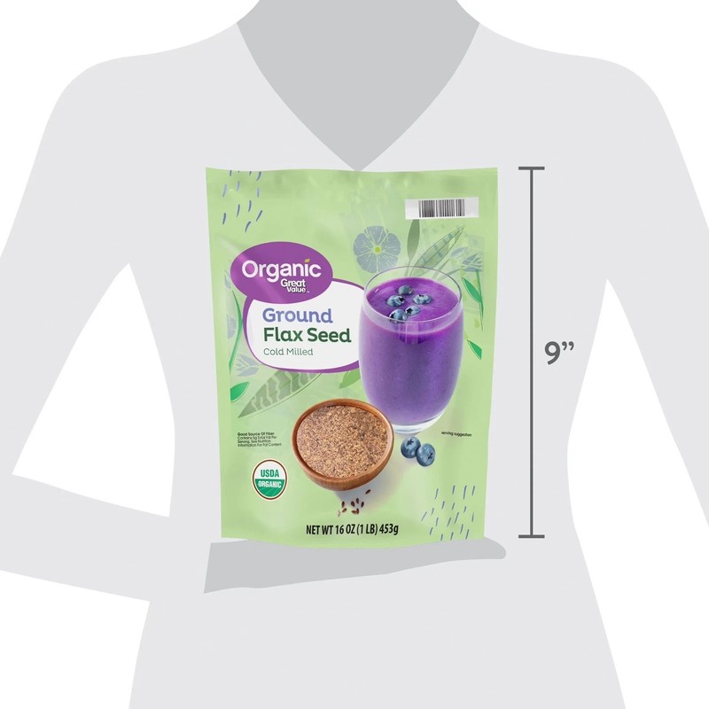 2 pack, Great Value Organic Ground Cold Milled Flax Seed, 16 oz. gallery