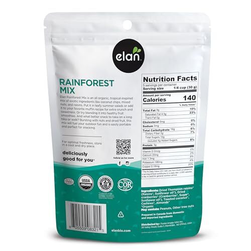 Organic Rainforest Mix,5.3 oz, Healthy Snacks(Raisins,Coconut,Dried Cranberries) gallery