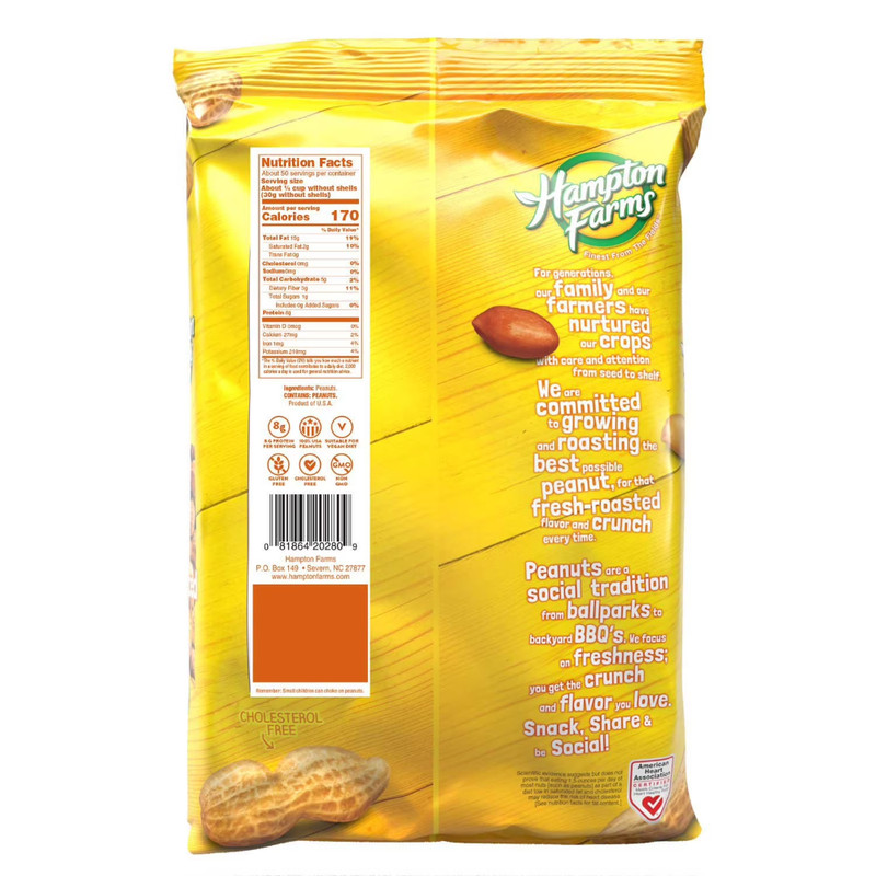 Unsalted Roasted In-Shell Peanuts, 5 lbs. Heart-Healthy Diet, non-GMO, 100% USA gallery