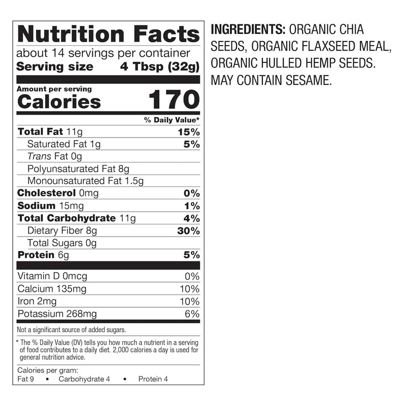 BetterBody Foods Organic Super Seeds Chia Flax Hemp 16oz Gluten Free Non-GMO gallery