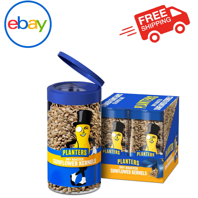 PLANTERS Pop & Pour Dry Roasted Sunflower Seeds Snack Jars 5.85 oz 4 Ct