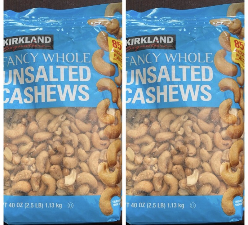 2 Packs Kirkland Signature Whole Cashews Unsalted 2.5 LB Each FREE SHIPPING