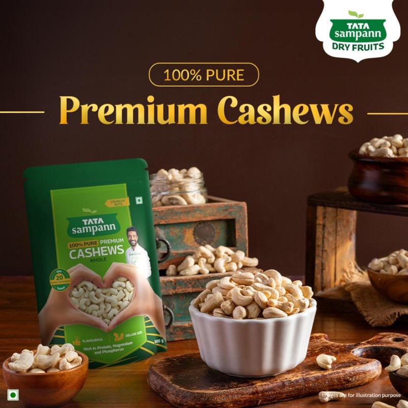 Tata Sampann Pure Cashews 500g | Whole Kaju Nuts | High Protein & Magnesium Rich gallery