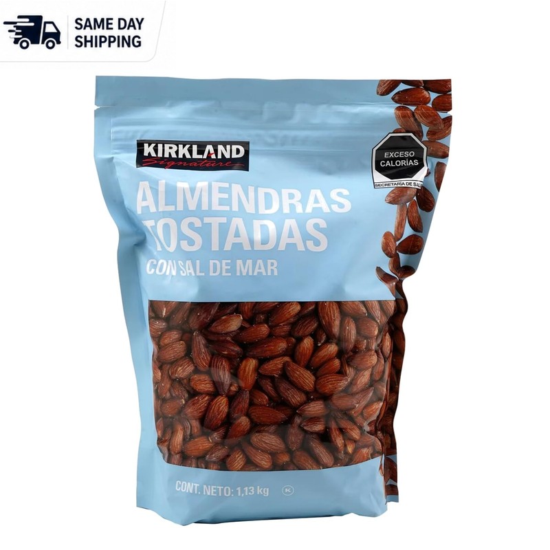 Kirkland Signature Roasted Almonds with Sea Salt – 2.5 Pounds of Gourmet Snack
