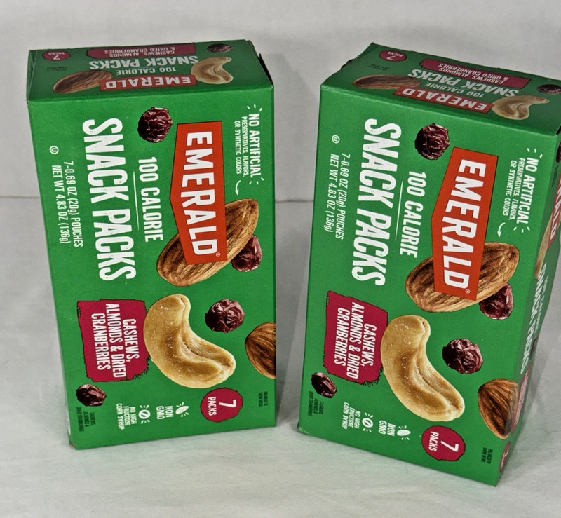 Emerald Nuts Cashews & Almonds with Cranberries 7 Ct | 100-Calorie Packs 2 pack