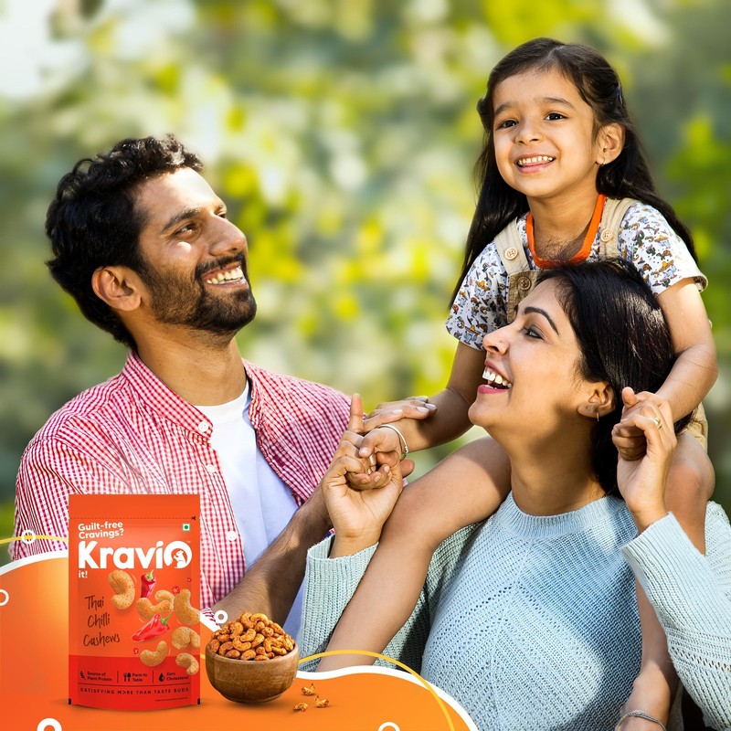 Kravio Thai Chilli Cashew Nuts 200g | Jumbo Roasted Spicy Healthy Kaju Snack gallery