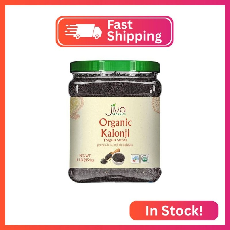 Jiva Organics Kalonji - Raw, Non-GMO Black Cumin Seed (Kalaunji, Nigella Sativa)