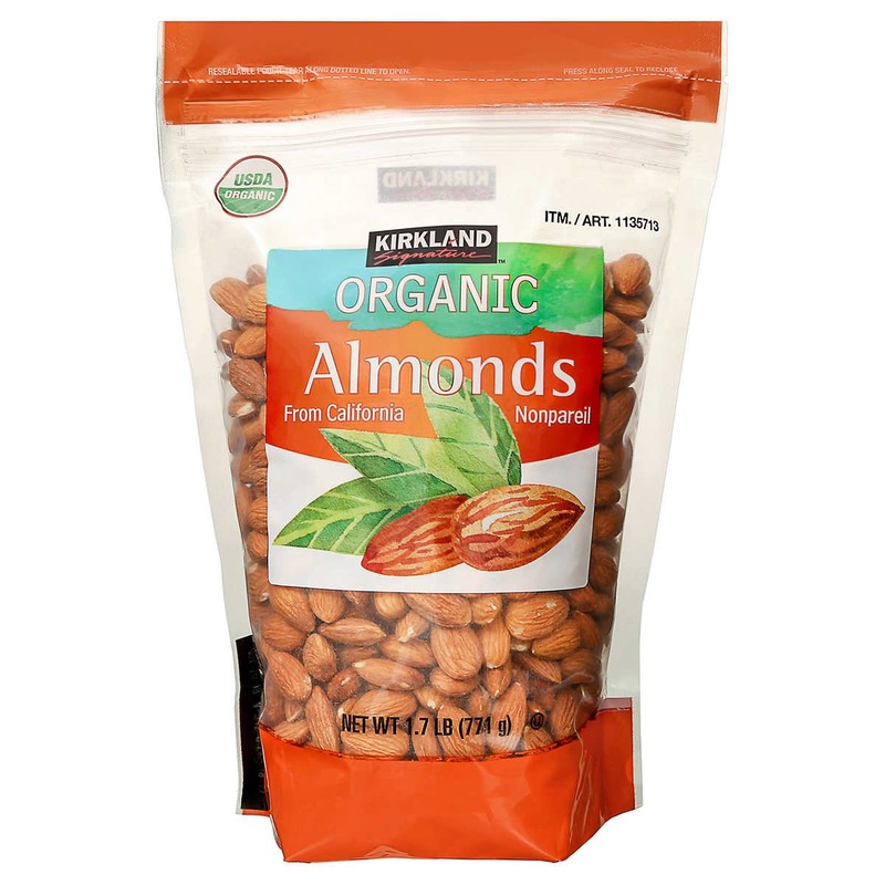 Kirkland Signature Organic Almonds, 1.7 Pounds