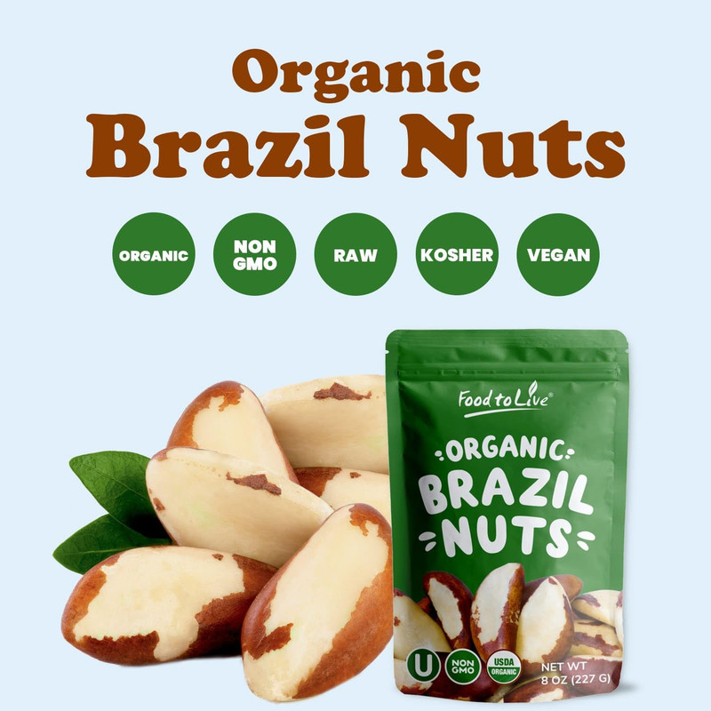 - Organic Brazil Nuts, 8 Ounces Non-Gmo, Raw, Whole, No Shell, Unsalted, Kosher, gallery