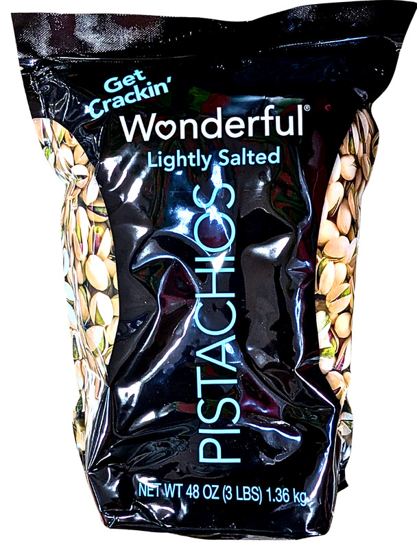 Wonderful Lightly Salted Pistachios 48 Oz EXP 07/2026