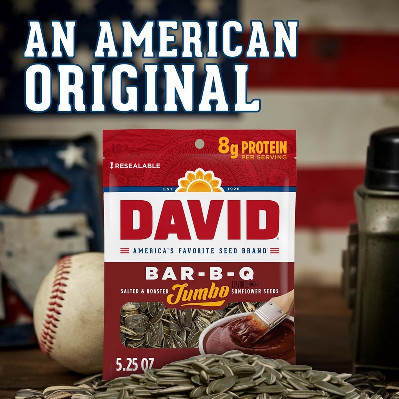DAVID SEEDS Roasted and Salted Bar-B-Q Jumbo 5.25 Ounce (Pack of 12) gallery