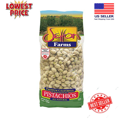 Setton Farms Premium Pistachios, Dry Roasted with Sea Salt, 3lb Bag (48 oz)