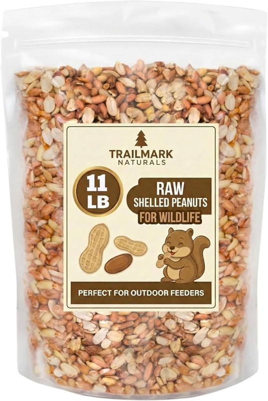 11 LB – Raw Shelled Peanuts for Squirrels, Out of Shell Peanuts for Birds